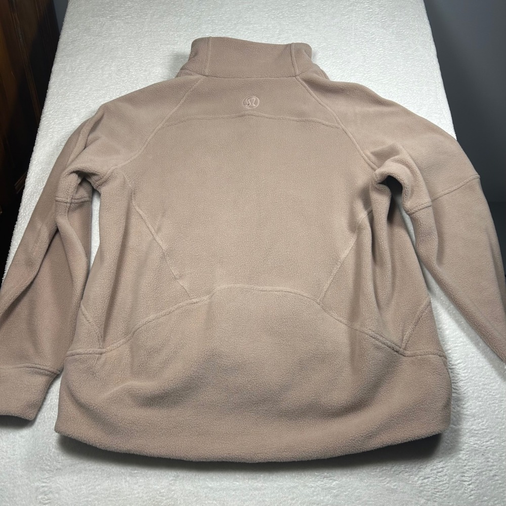 Lululemon Scuba Oversized Half-Zip Fleece Pullover Women M/L Pink Gold Zipper - Picture 5 of 8